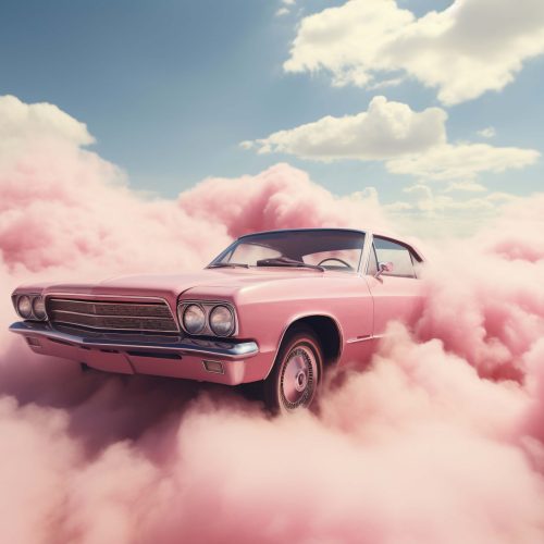 view-3d-car-pink-clouds