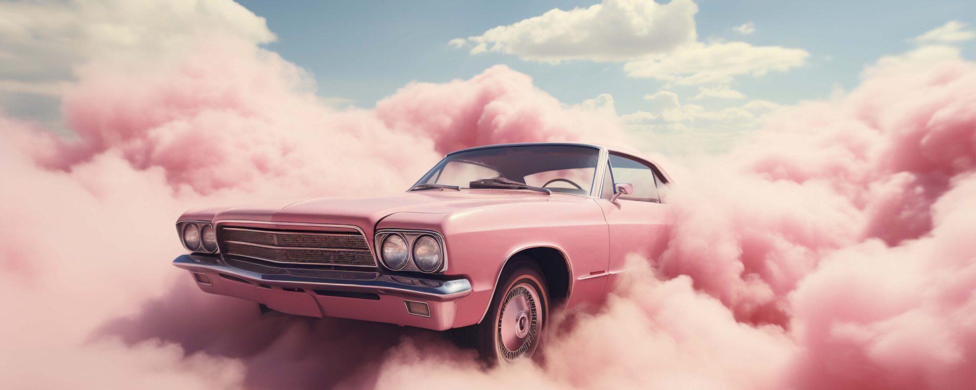 view-3d-car-pink-clouds